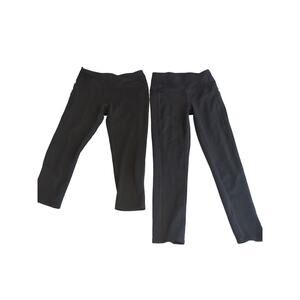 Womens Black Pull-On Ankle/ Capri Leggings Size XS Pairs Of 2
